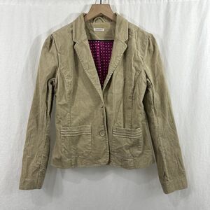 GAP Vintage Tan Corduroy Stretch Blazer Jacket Womens Size S Academia Career